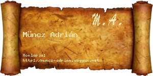 Müncz Adrián névjegykártya